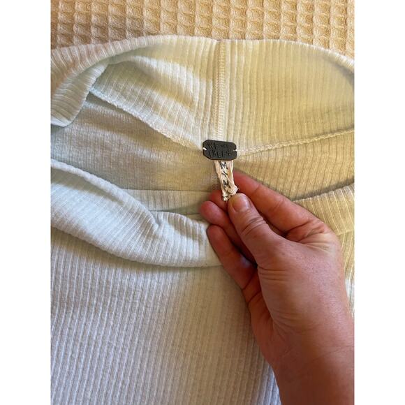 Free People Boho Light Blue Dolman Long Sleeve Ribbed Off The Shoulder Top Med - Picture 10 of 11